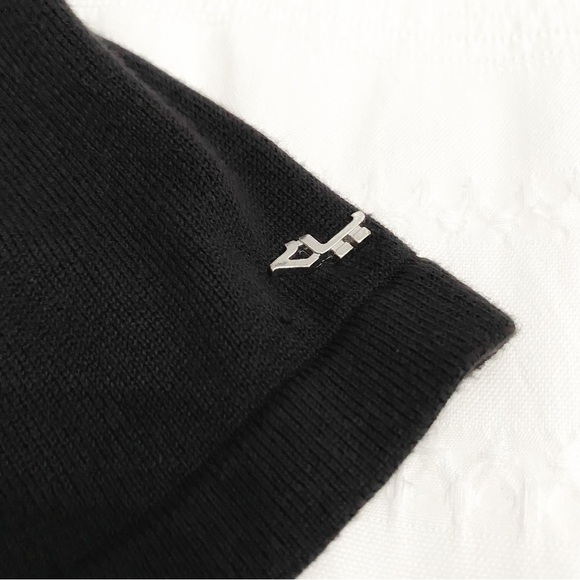 Rohnisch BLACK KNIT DIAMOND PRINT SHORT SLEEVE MIDI DRESS - M - Picture 8 of 10